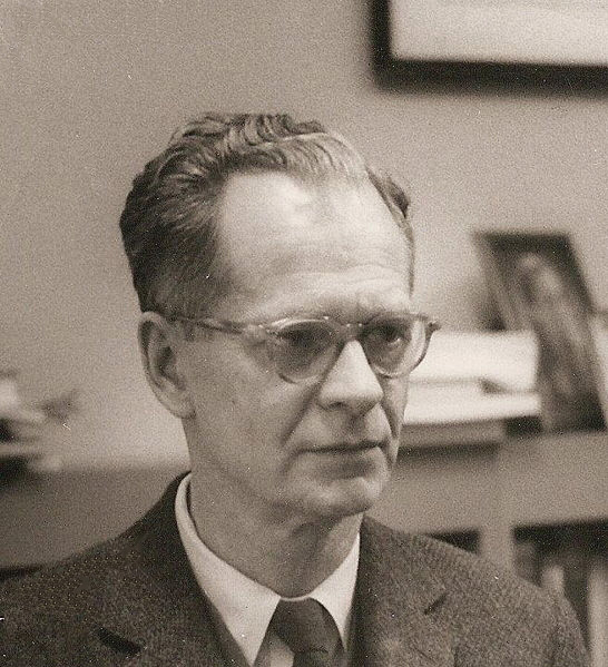 This picture shows a portait of B. F. Skinner.